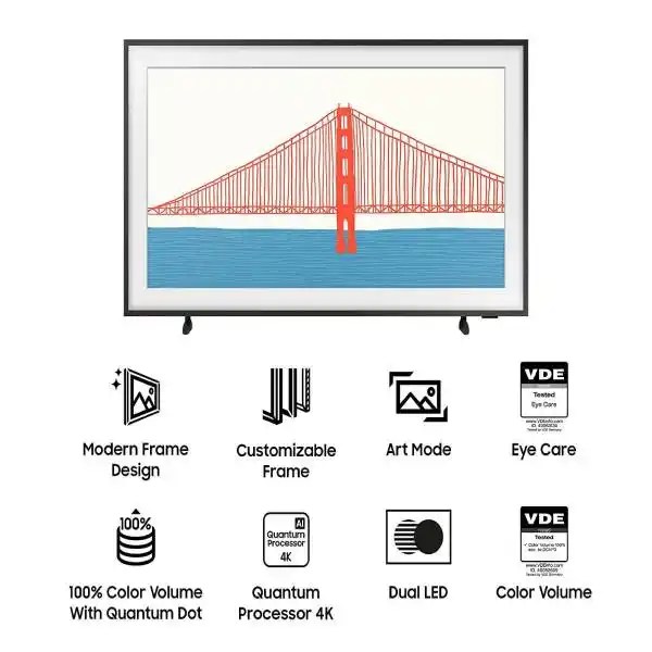 Samsung 75 inch Class The Frame QLED 4K Smart TV (2021) Design Images