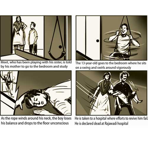 Teenager suffocates to death as swing rope winds around his neck