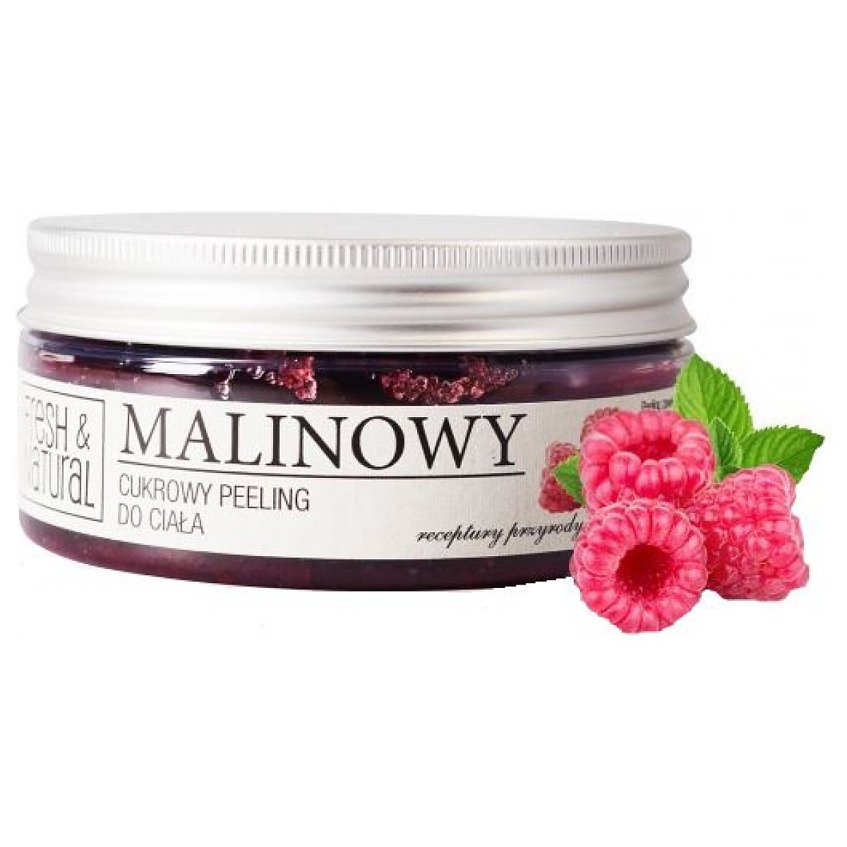 Fresh&Natural Body Scrub Peeling cukrowy do ciała malinowy 250g