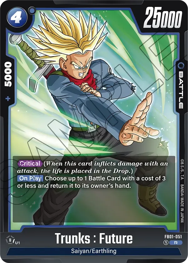 Trunks Future Dragon Ball Super Card Game Fusion World Card