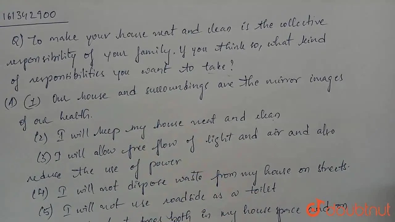 [Telugu Solution] To make your house neat and clean is the collectrive