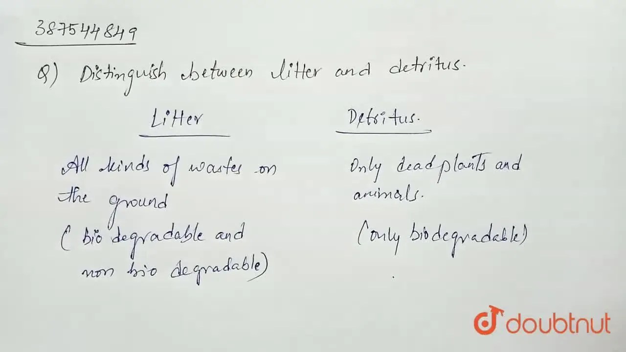 [Telugu Solution] Distinguish between Litter and detritus