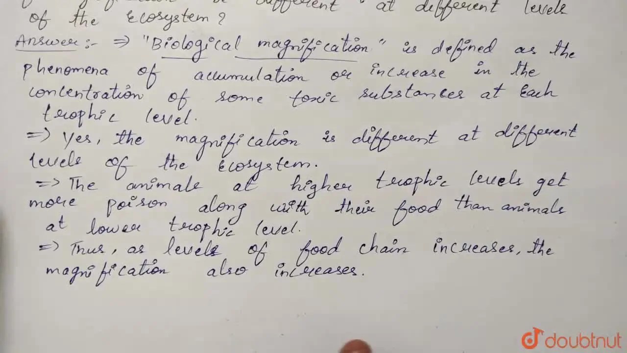 [Telugu Solution] What is biological magnification ? Will the level
