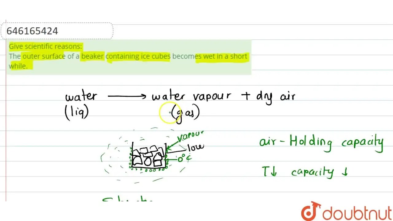 [Marathi] Give scientific reasons The outer surface of a beaker con