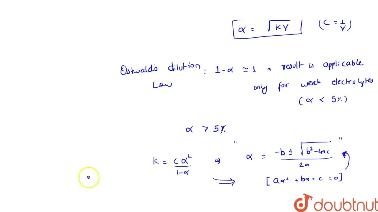 OSTWALD'S DILUTION LAW