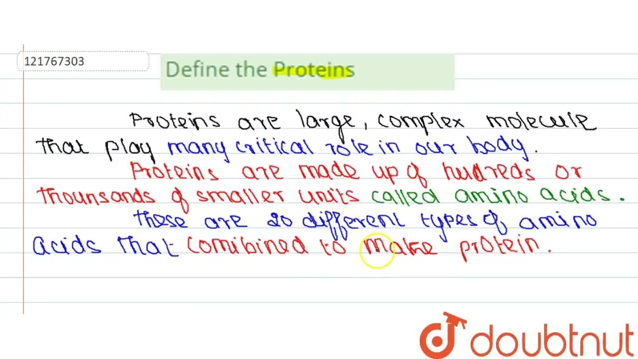 [Tamil Solution] Define the Proteins