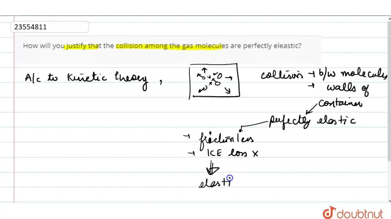 How will you justify that the collision among the gas molecules are pe