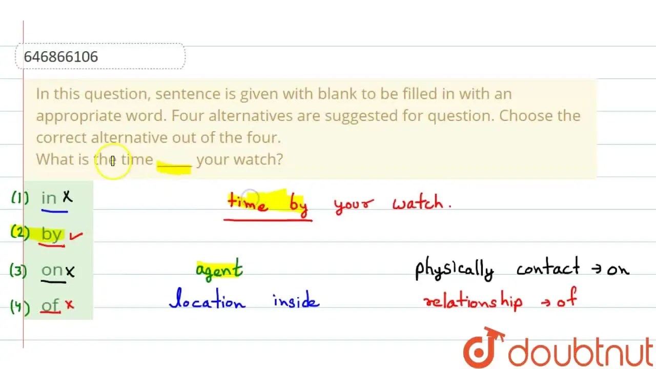In this question, sentence is given with blank to be filled in with an