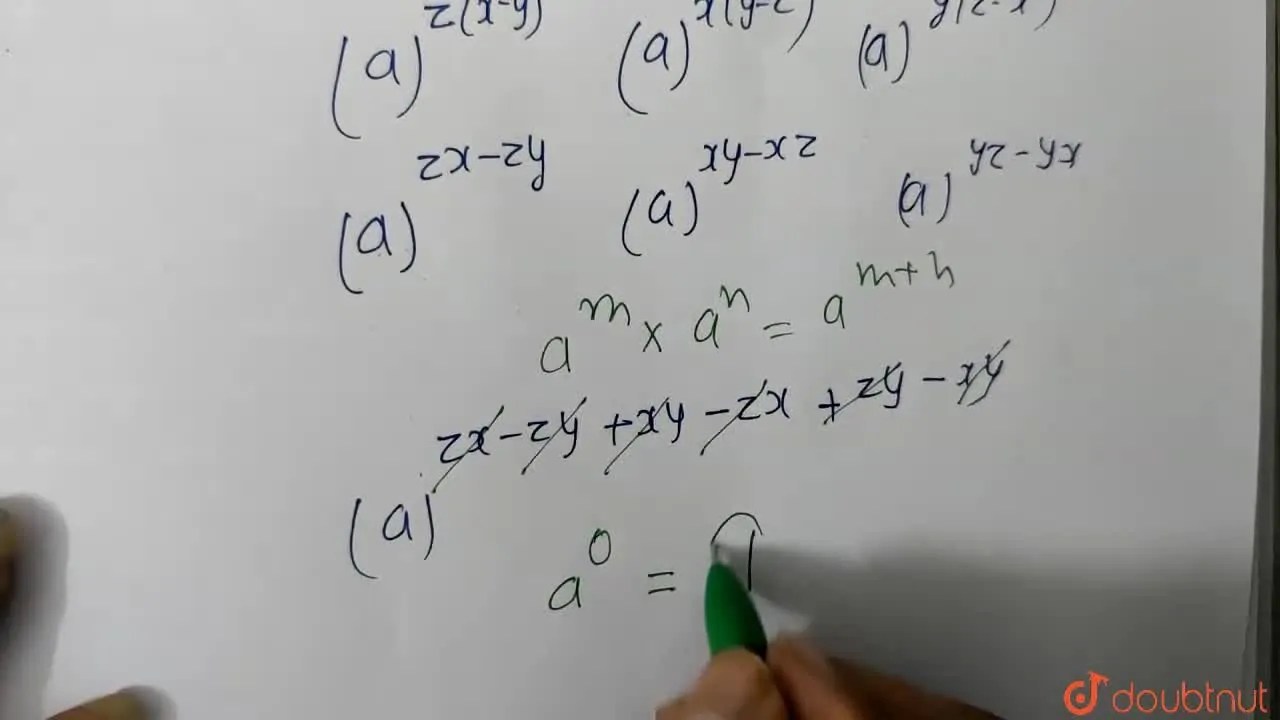 ((a^x)/(a^y))^(z)xx((a^y)/(a^z))^(x)xx((a^z)/(a^x))^(y)=(a ne 0 and a