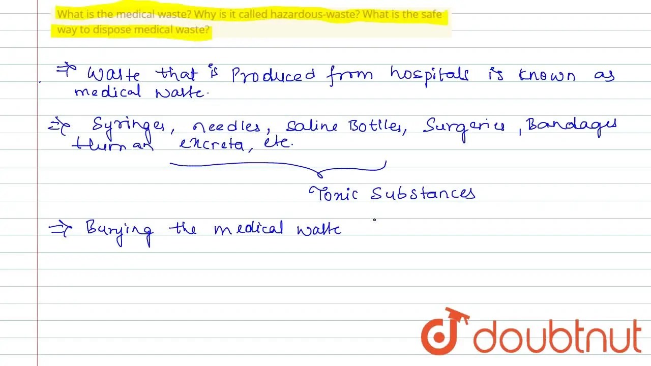 [Telugu Solution] What is the medical waste? Why is it called hazardou