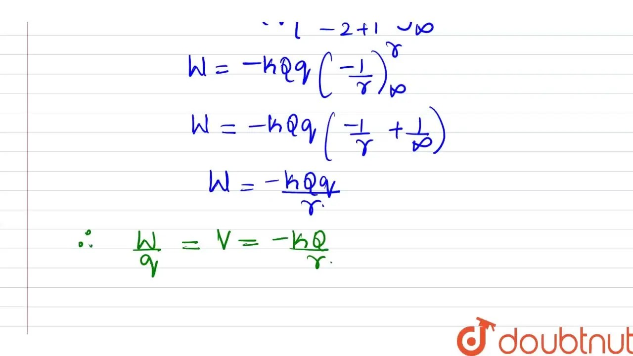 [Kannada] Define electric potential due to a point charge and arrive
