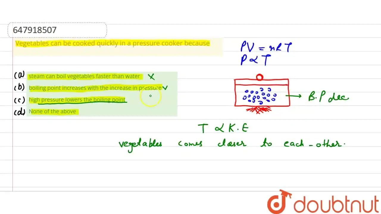 high pressure lowers the boiling point