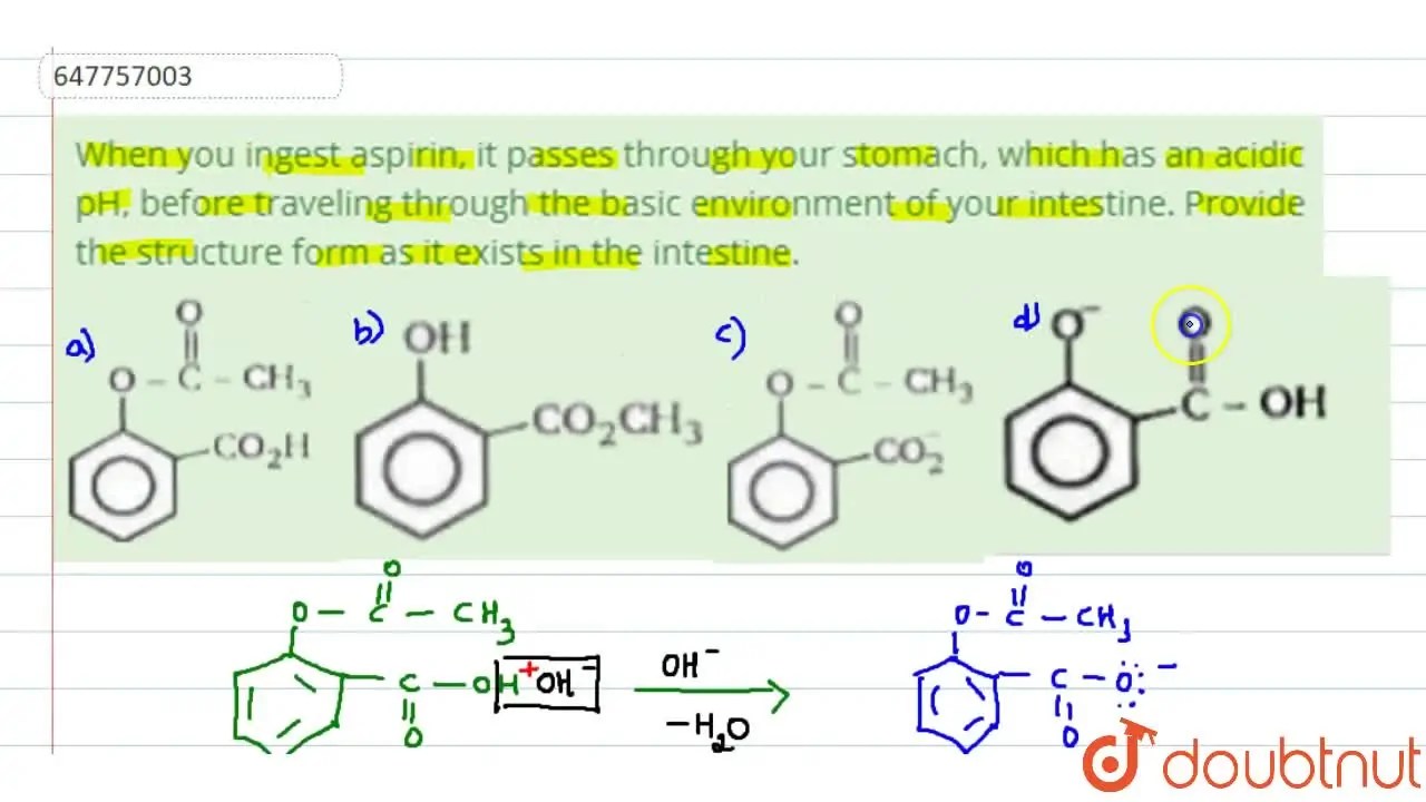 [Kannada] When you ingest aspirin, it passes through your stomach, whi