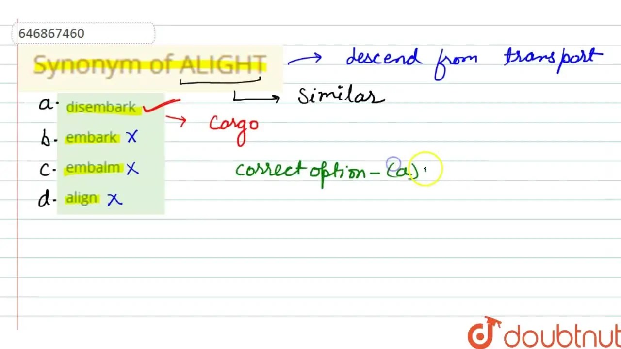 Synonym of ALIGHT