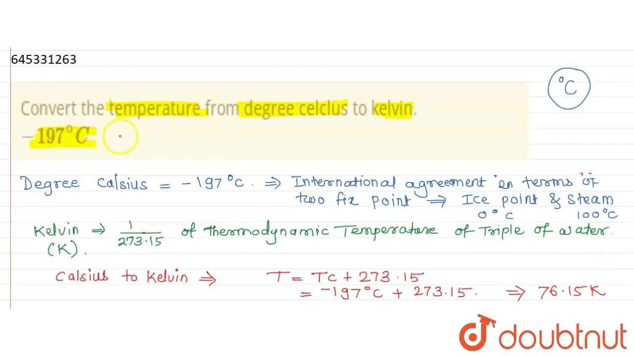 [Marathi] Convert the temperature from degree celclus to kelvin. 19