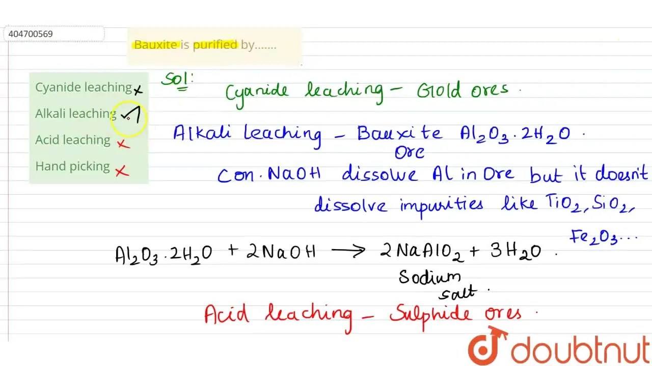 [Tamil] Bauxite is purified by…….