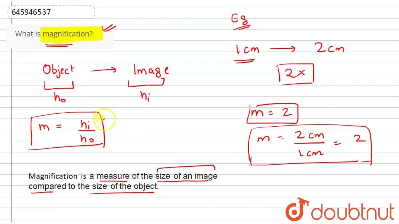 What is magnification?