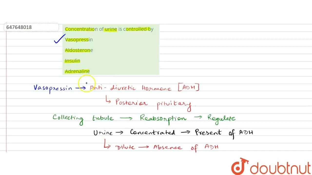 [Bengali Solution] Concentration of urine is controlled by