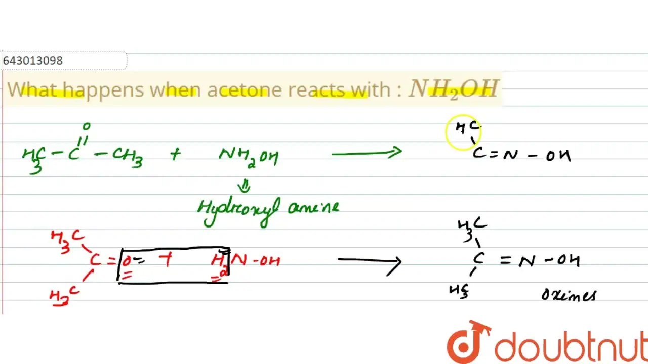 [Odia] What happens when acetone reacts with NH2OH