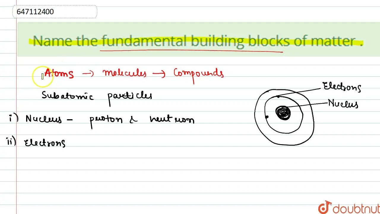 [Punjabi] Name the fundamental building blocks of matter