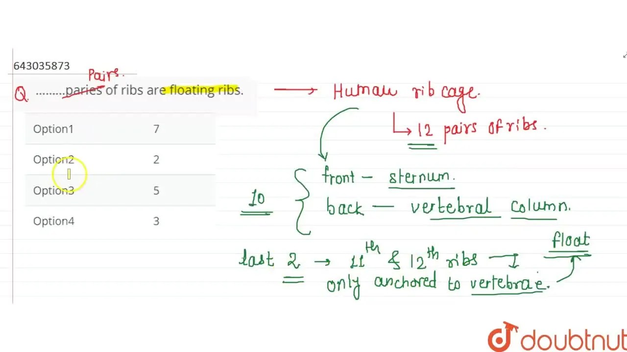 [Marathi Solution] ………pairs of ribs are floating ribs.