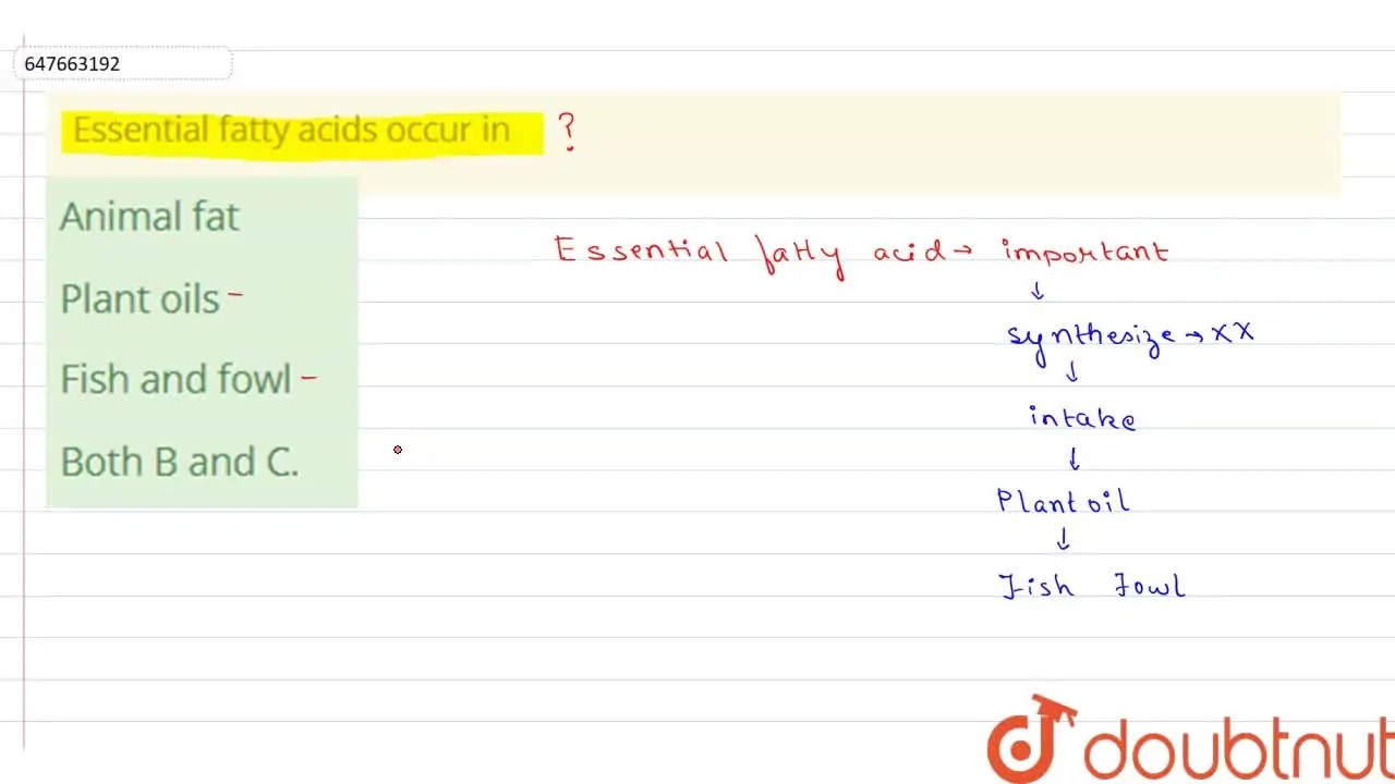 [Bengali Solution] Essential fatty acids occur in