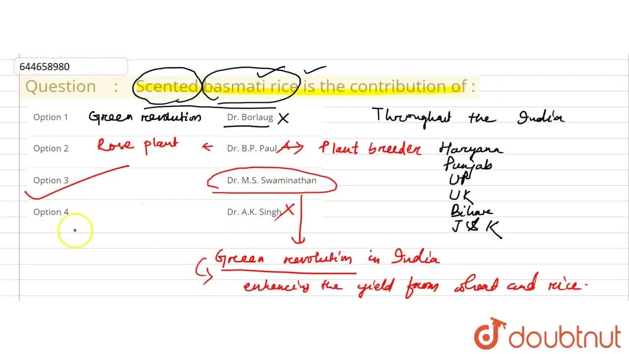 Scented basmati rice is the contribution of