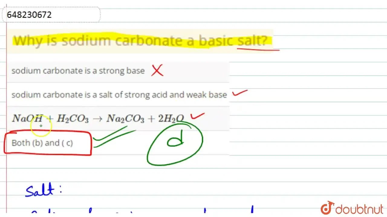 Why is sodium carbonate a basic salt?
