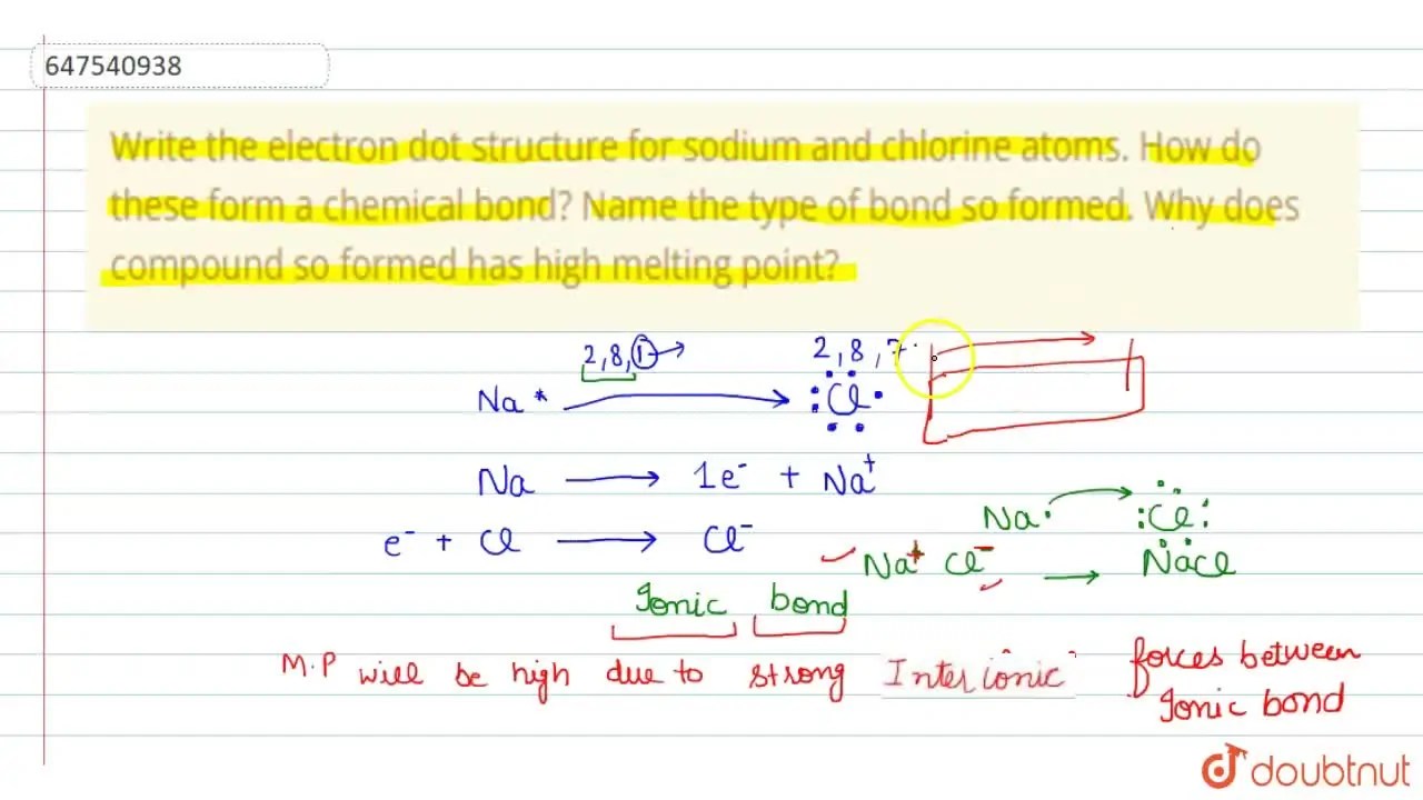 [Punjabi] Write the electron dot structure for sodium and chlorine ato