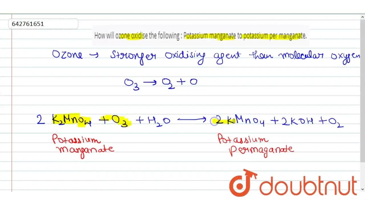 [Punjabi] How will ozone oxidise the following Potassium manganate t