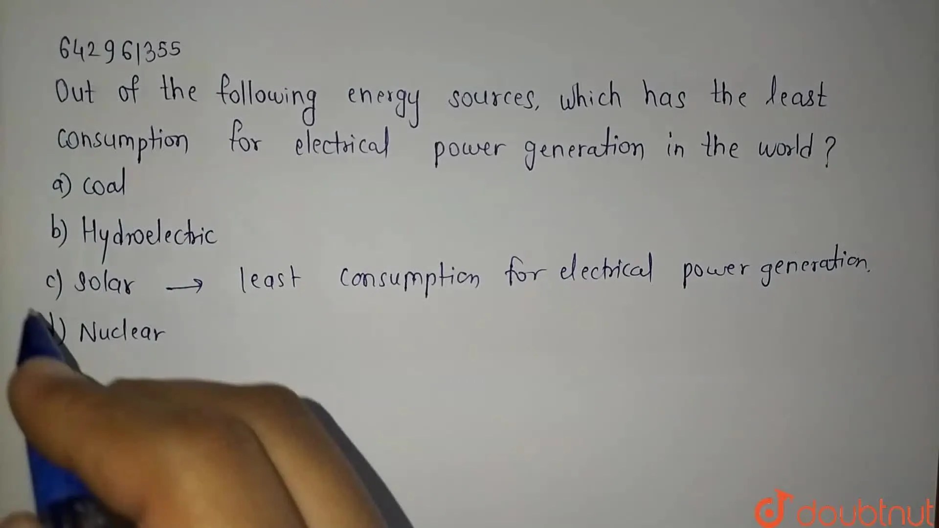 [Marathi] Out of the following energy sources, which has the least con