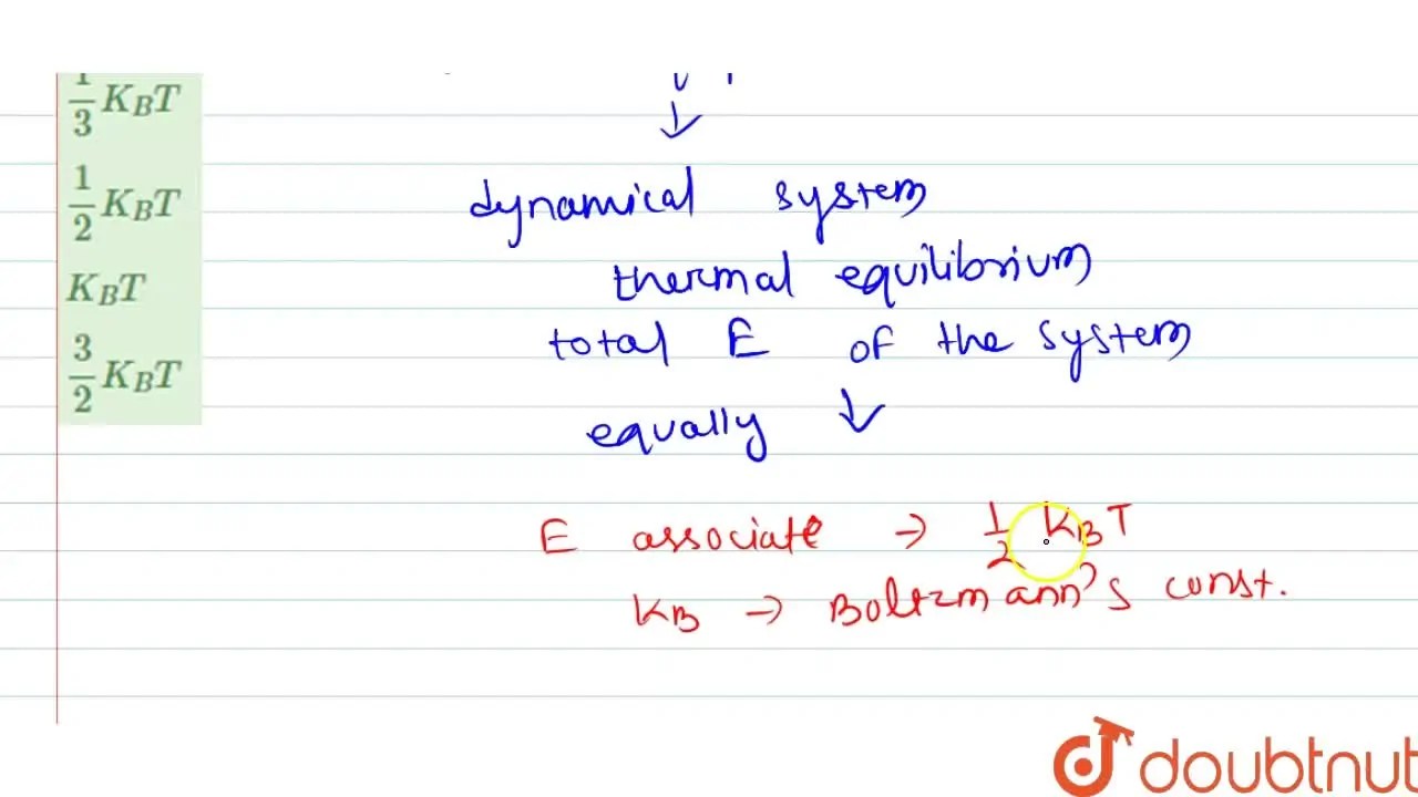 [Telugu] According to the law of equipartition of energy, the energy a