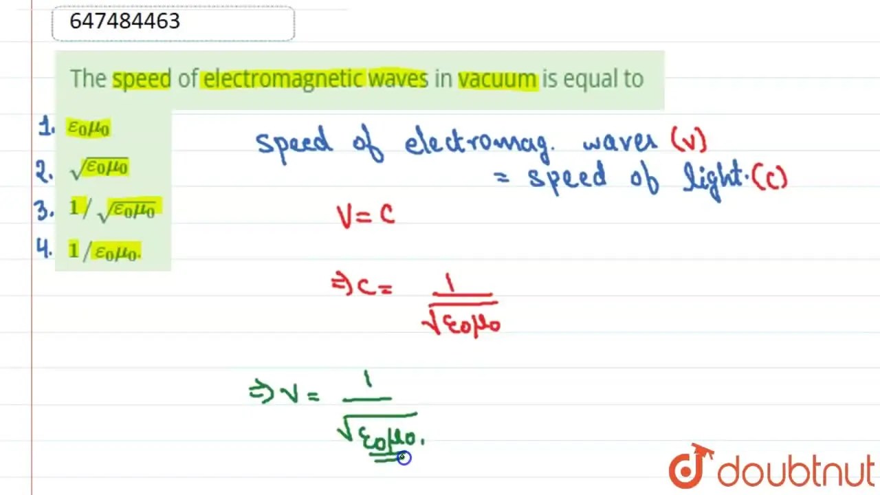 [Punjabi] The speed of waves in vacuum is equal to