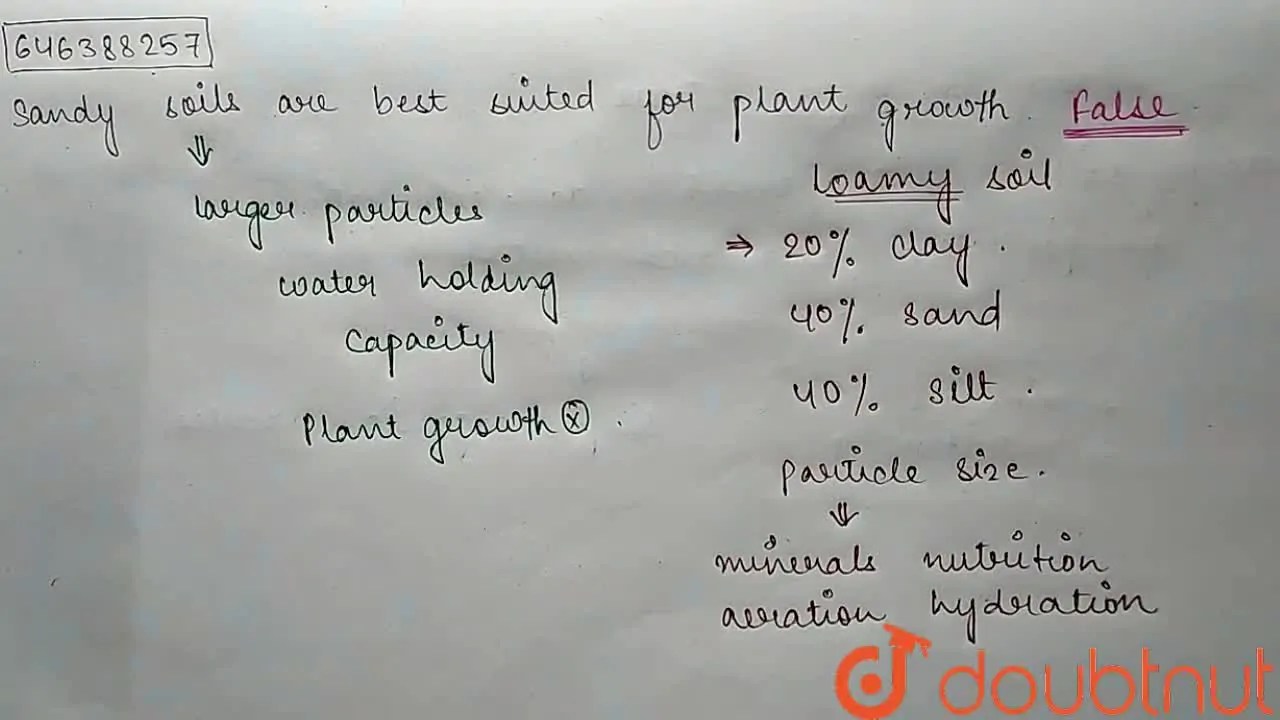 Sandy soils are best suited for plant growth.