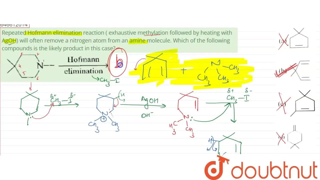Repeated Hofmann elimination reaction ( exhaustive methylation followe