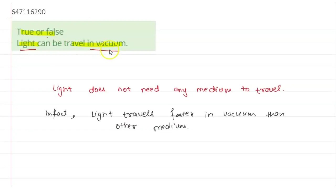 [Punjabi] True or false Light can be travel in vacuum.