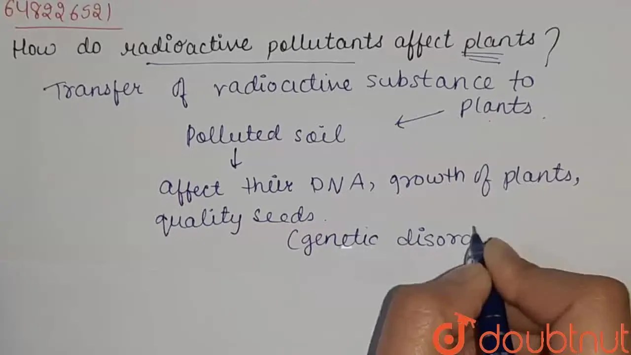 How do radioactive pollutants affect plants?