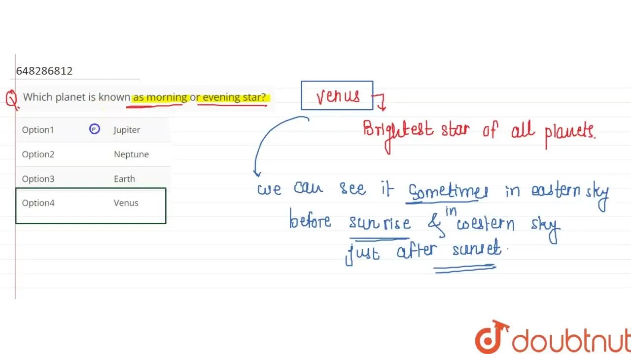 Which is known as morning or evening star?