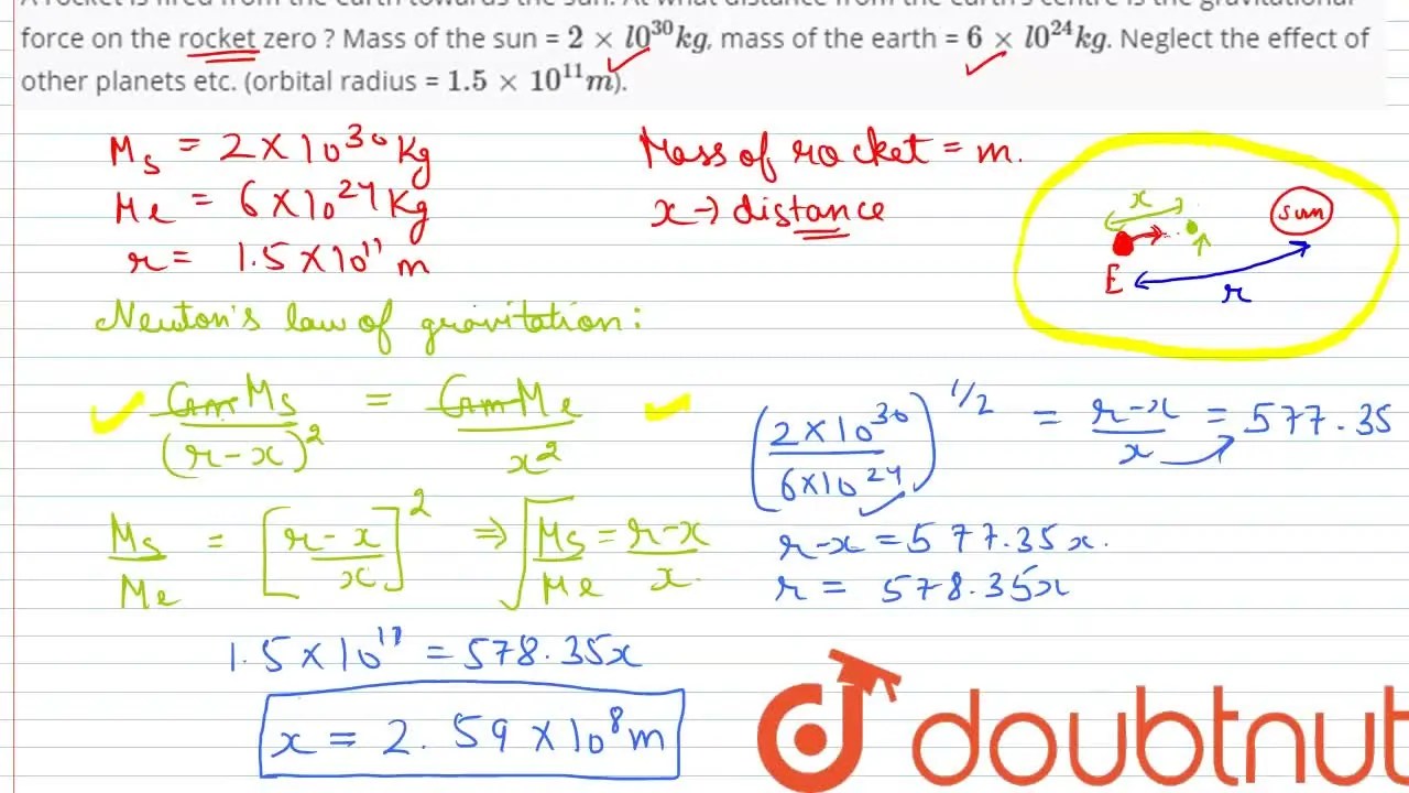 [Punjabi] A rocket is fired from the earth towards the sun. At what di