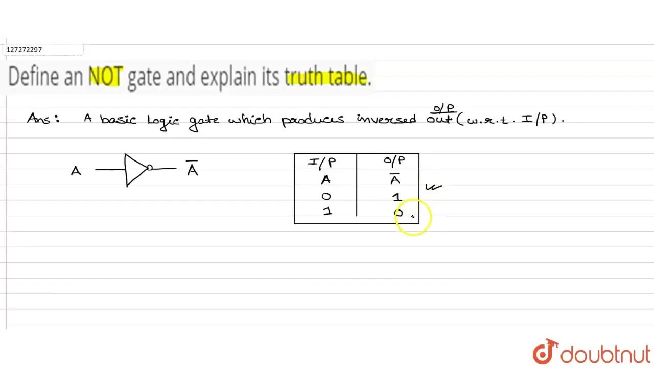 [Bengali] Define an NOT gate and explain its truth table.