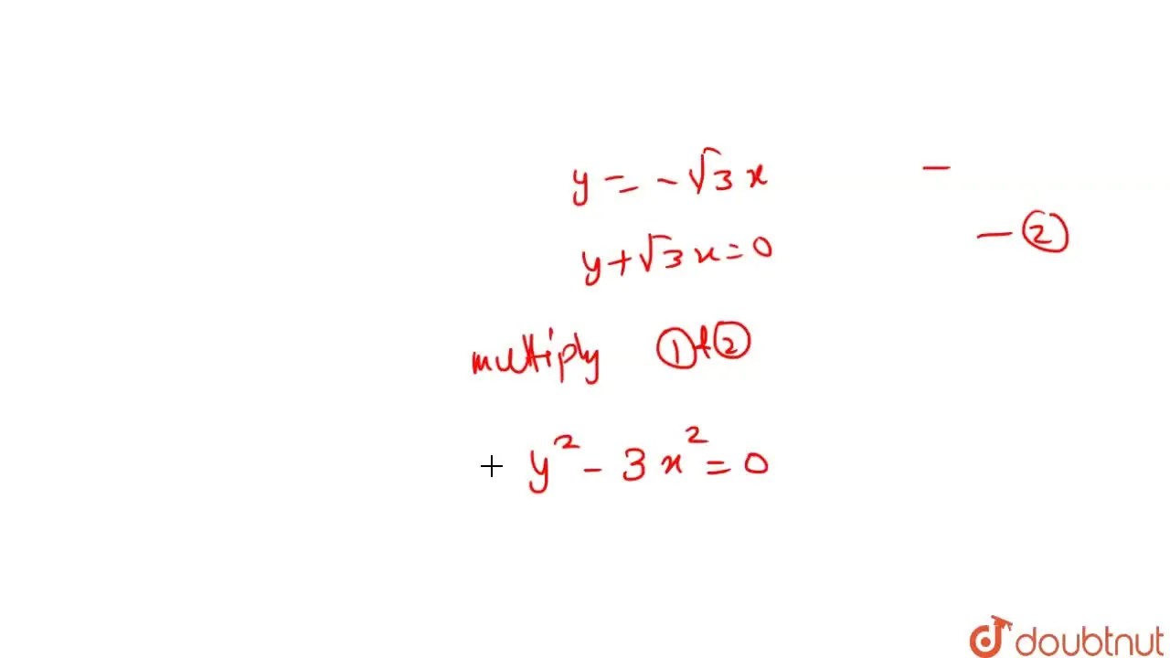 Joint equation of two lines, through the origin, each making an angle