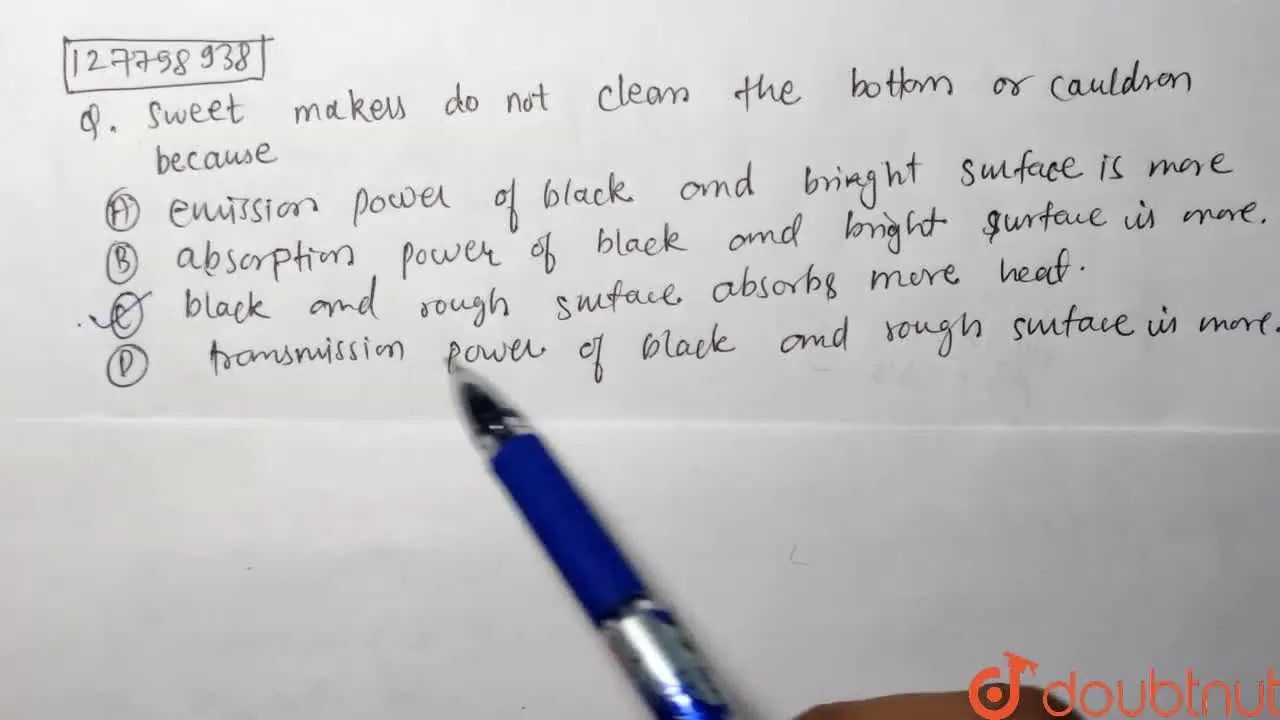 black and rough surface absorbs more heat