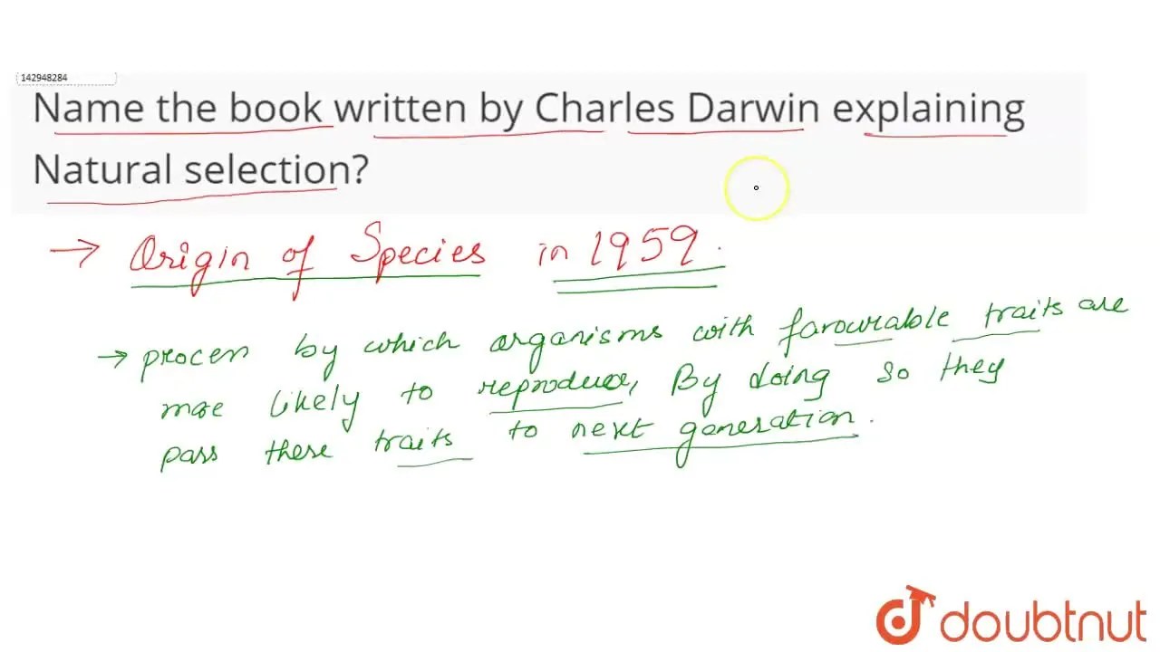 [Bengali Solution] Name the book written by Charles Darwin explaining