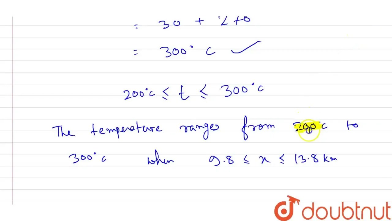 [Bengali] The temperature (T^C) at a depth x km below the surface of