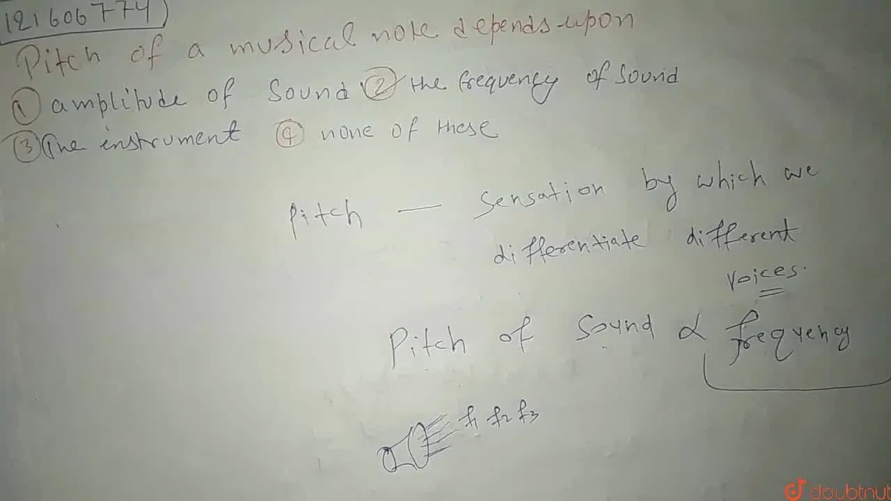 Pitch of a musical note depends upon