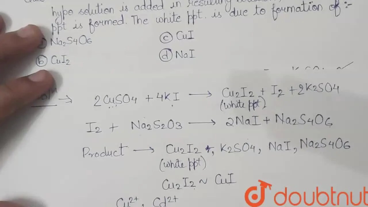 When copper sulphate solution is treatd with potasium iodide and exces