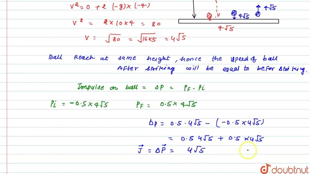 A steel ball of mass 0.5 kg is dropped from a height of 4 m on to a ho
