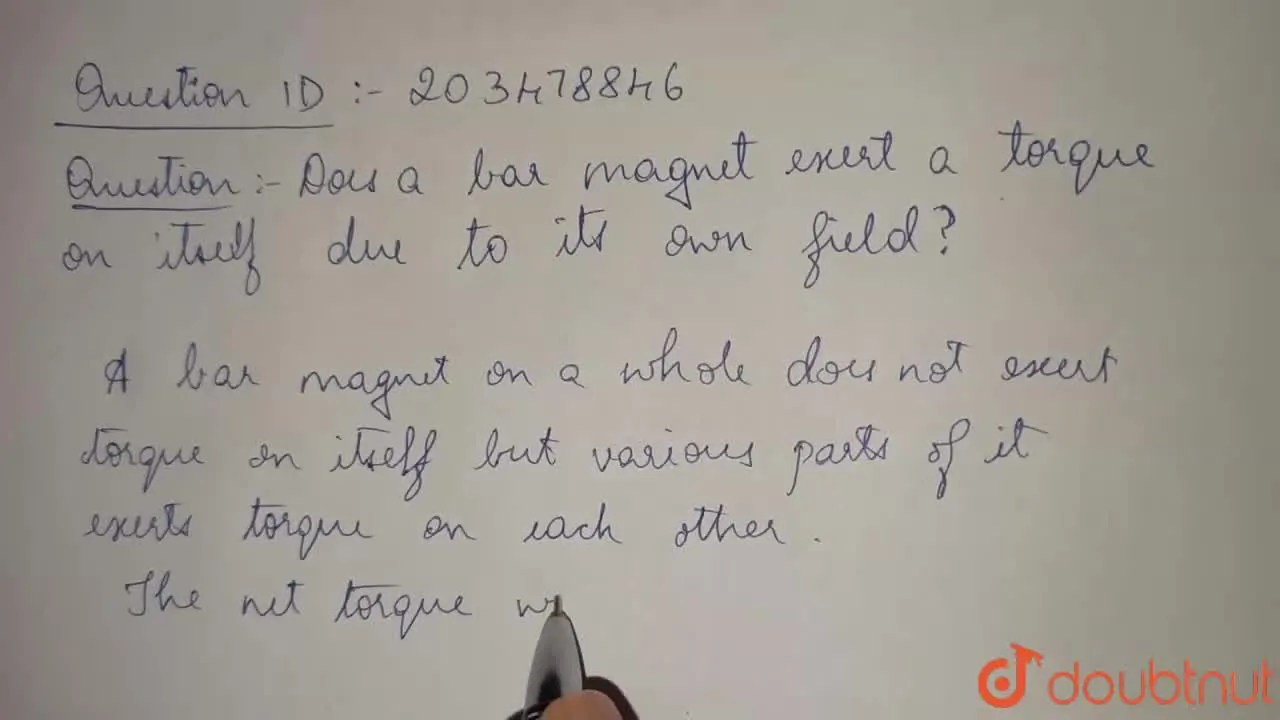 [Kannada] Does a bar exert a torque on itself due to its own fi