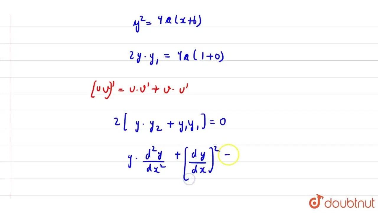Form the differential equation for the family of curves y^2= 4a (x+b)
