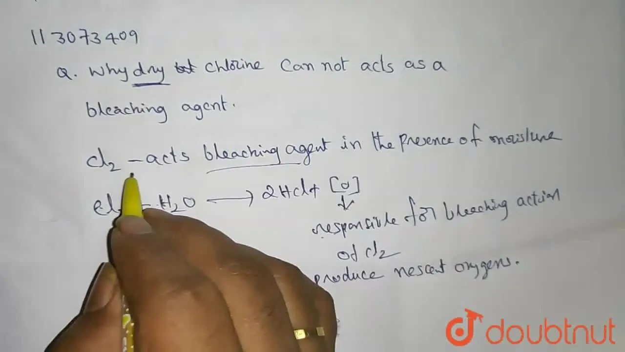 [Telugu] Why is dry chlorine cannot act as a bleaching agent.